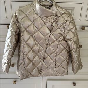 Women's Shimmering Gold Puffer Coat